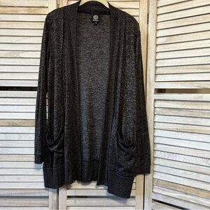 Bobeau Black Cardigan Soft Knit Open Front